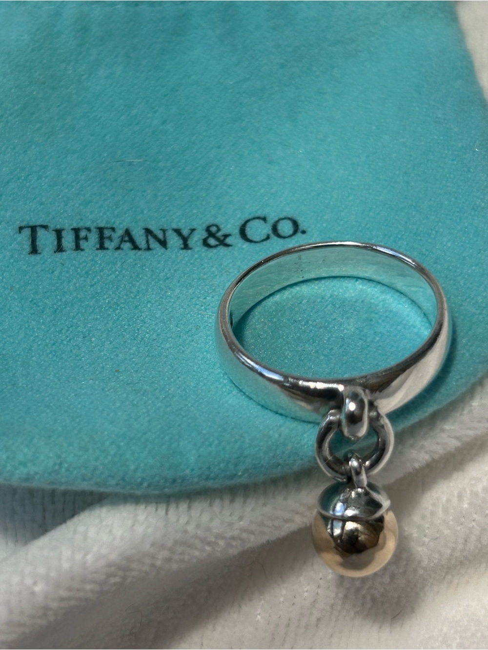 Tiffany & Co. Sterling Silver and Gold “Fascination” Ring